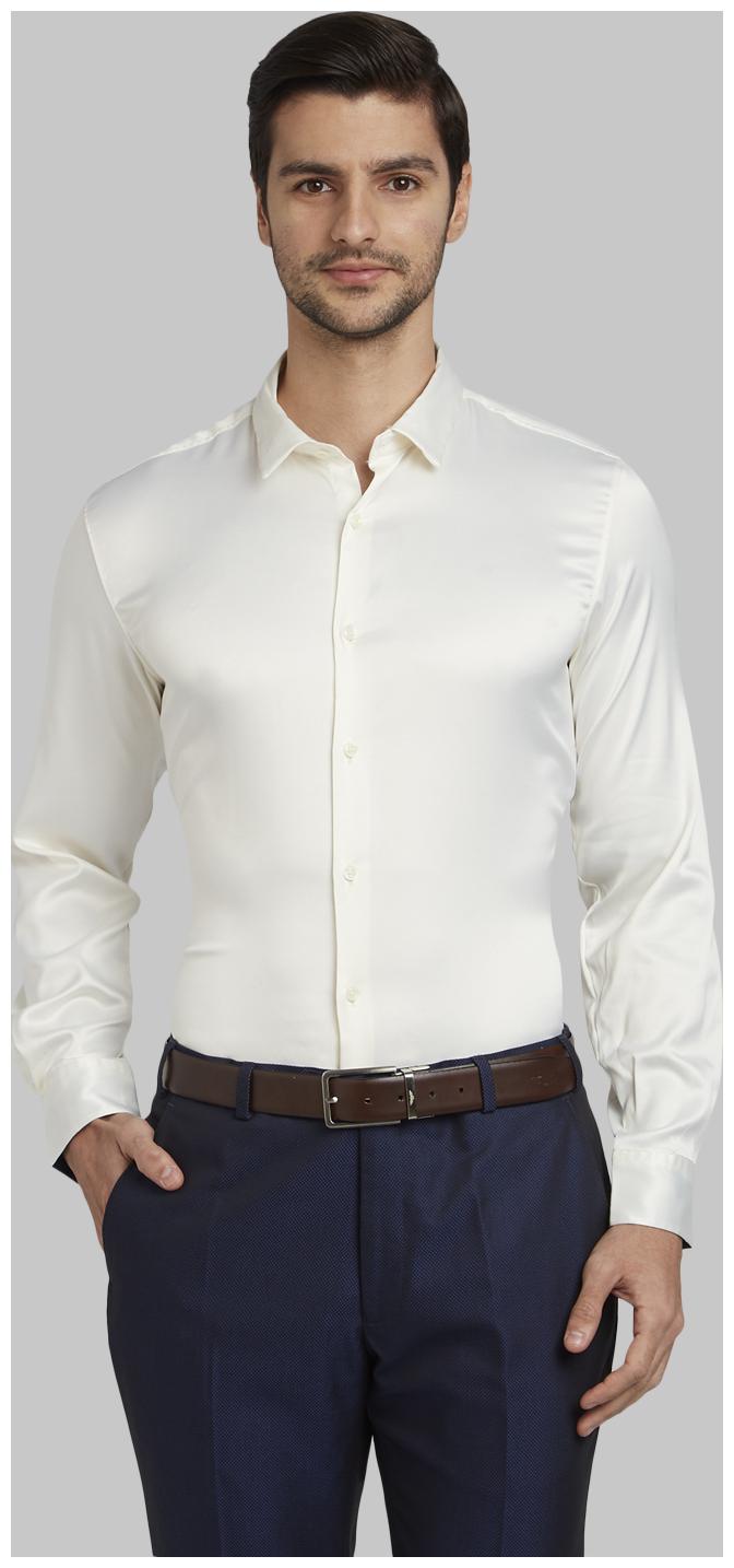 

Parx Men White Solid Slim Fit Casual Shirt