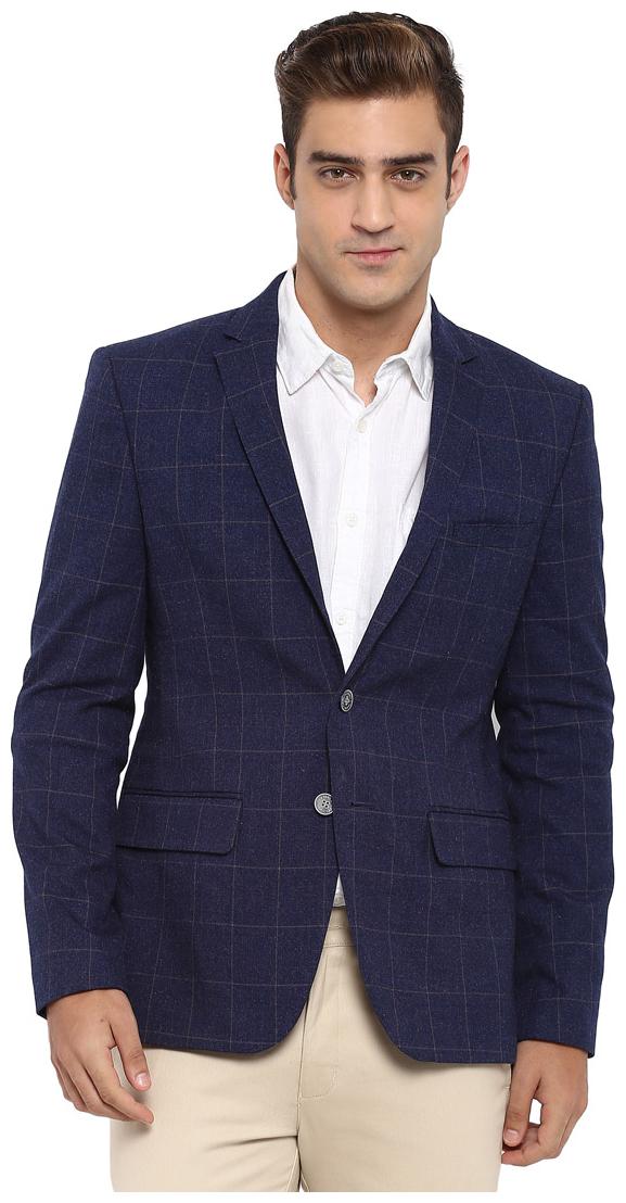 

Parx Men Blue Solid Regular fit Single Breasted Blazer