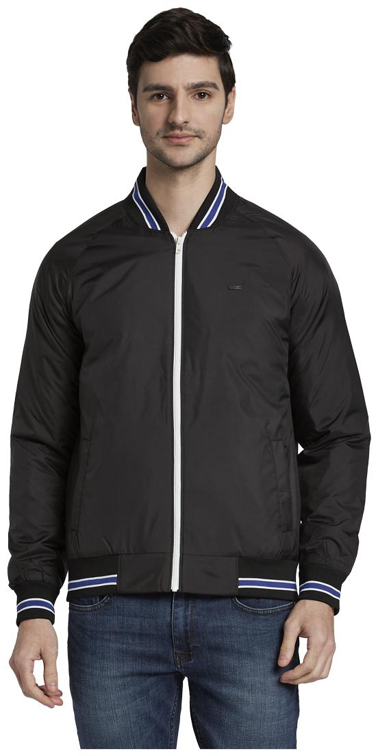 

Parx Men Black Solid Bomber jacket