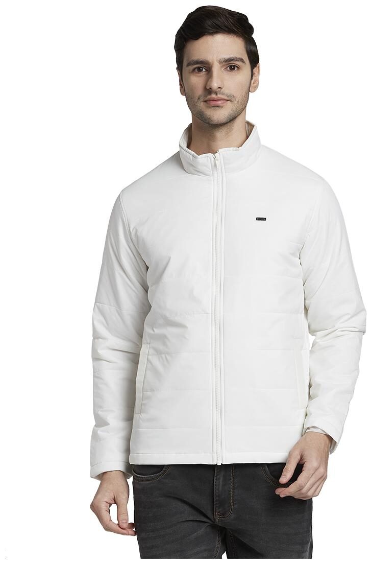 

Parx Men White Solid Bomber jacket