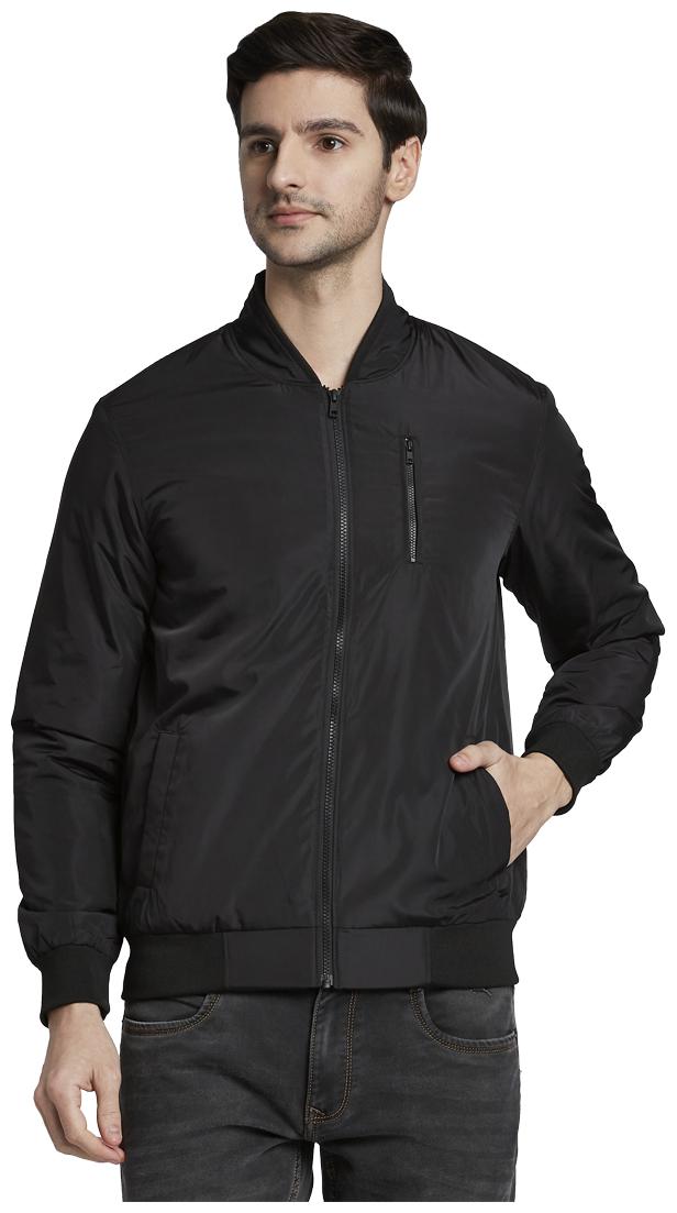 

Parx Men Black Solid Bomber jacket