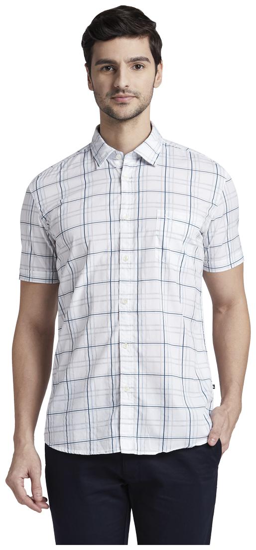 

Parx Men White Checked Slim Fit Casual Shirt