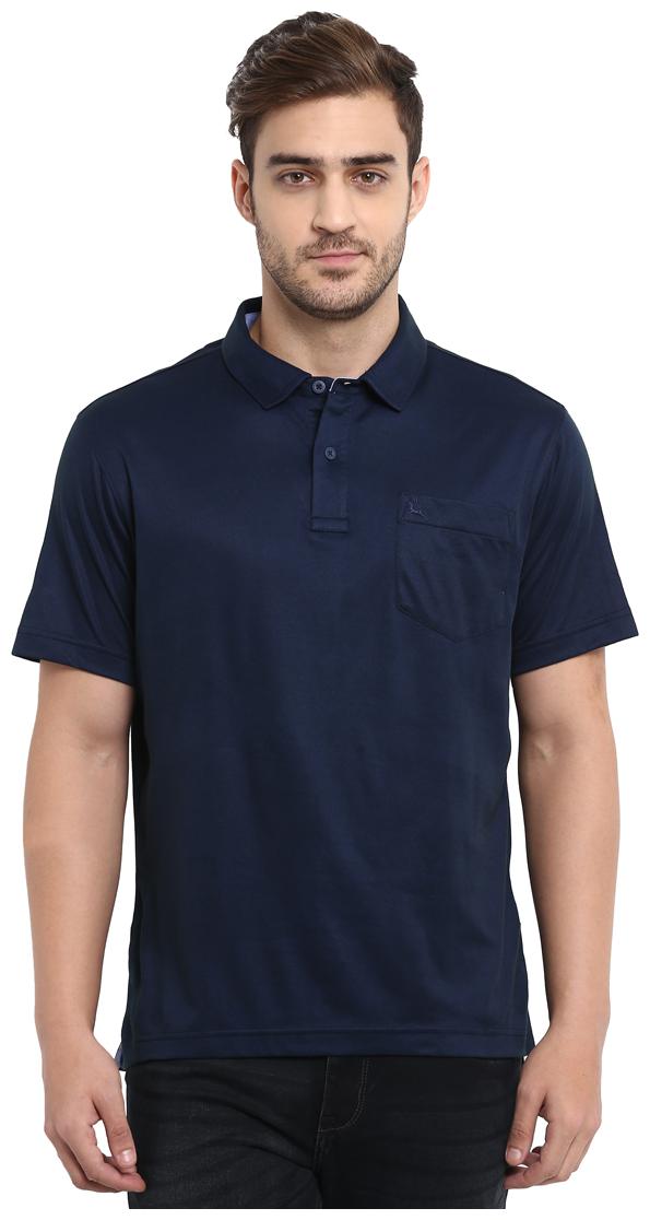 

Parx Men Blue Regular fit Cotton Blend Polo collar T-Shirt - Pack Of 1