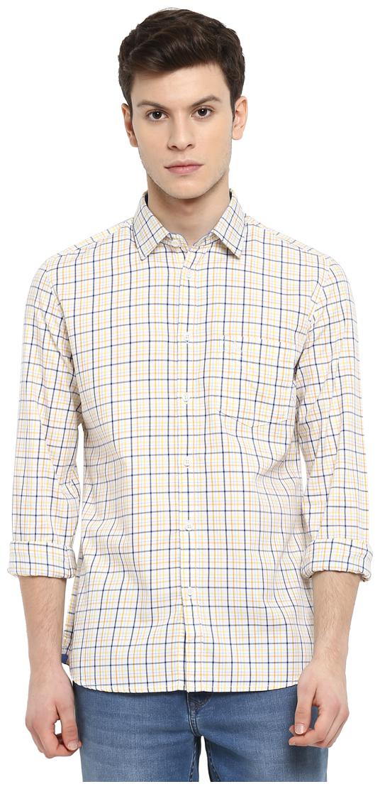 

Parx Men White Checked Slim Fit Casual Shirt