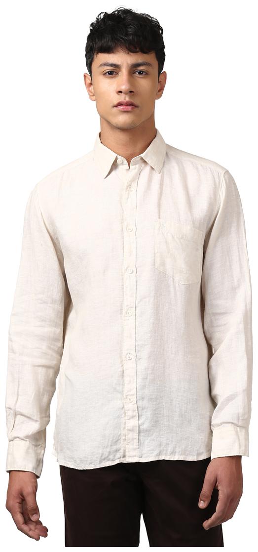 

Parx Men White Solid Slim Fit Casual Shirt