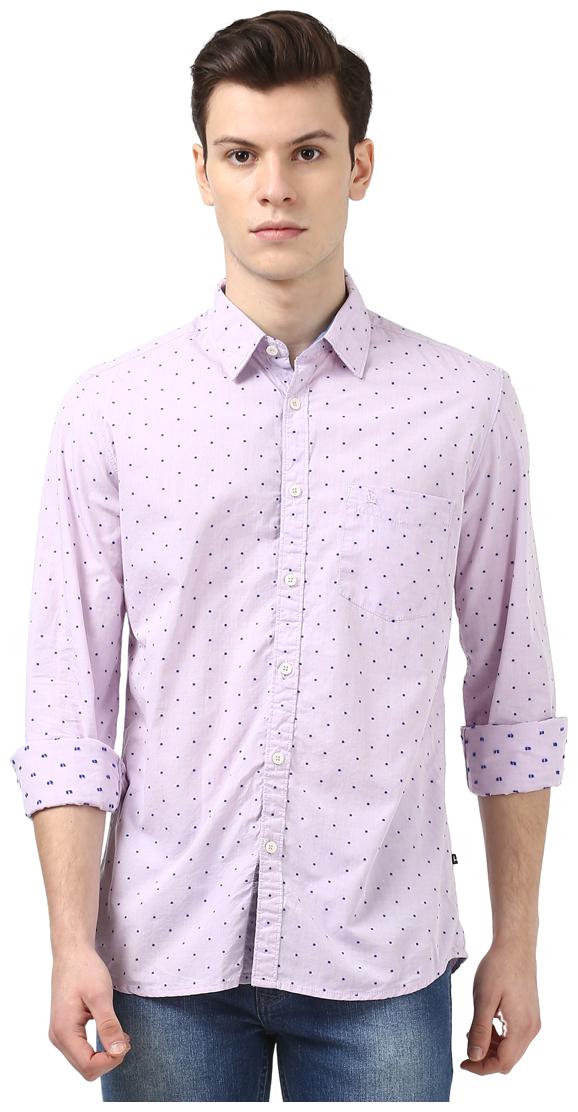 

Parx Men Pink Printed Slim Fit Casual Shirt