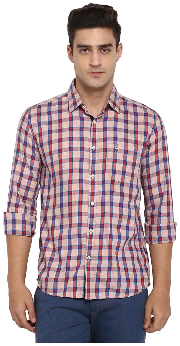 

Parx Men Pink Checked Slim Fit Casual Shirt