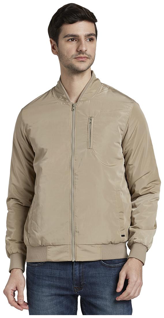 

Parx Men Beige Solid Bomber jacket