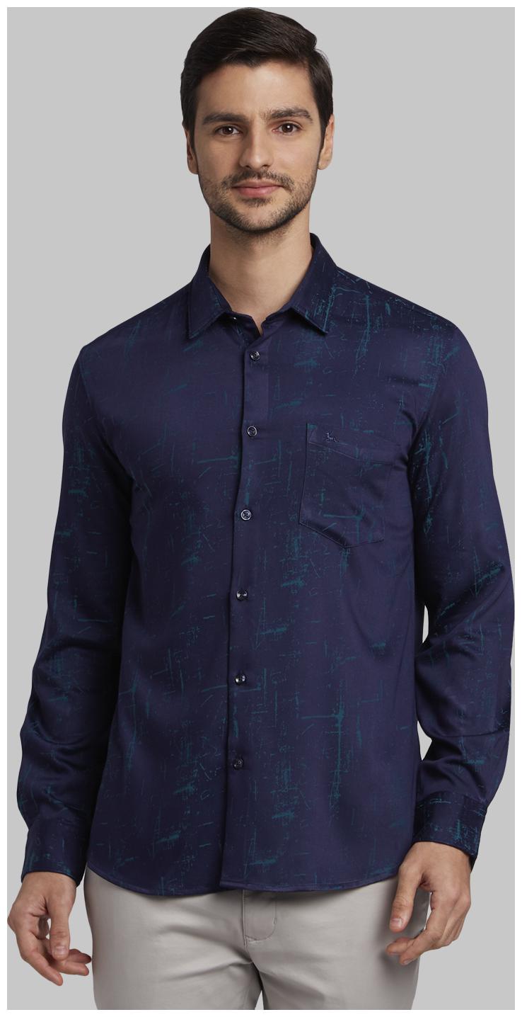 

Parx Men Blue Camouflage Slim Fit Casual Shirt