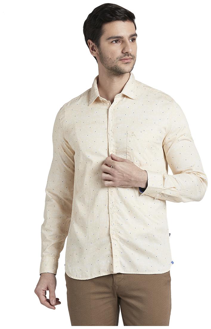 

Parx Men Yellow Printed Slim Fit Casual Shirt