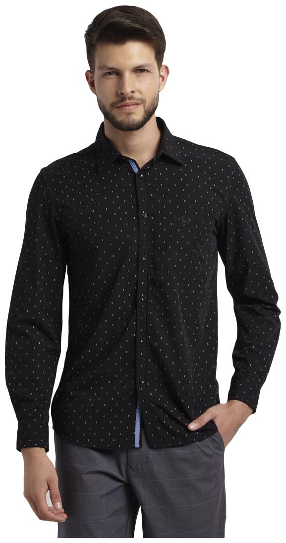 

Parx Men Black Printed Slim Fit Casual Shirt