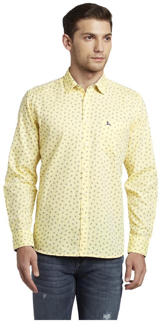 

Parx Men Yellow Printed Slim Fit Casual Shirt