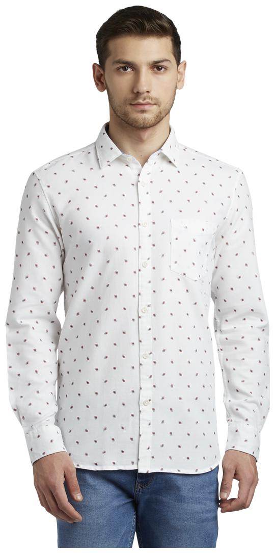 

Parx Men White Printed Slim Fit Casual Shirt