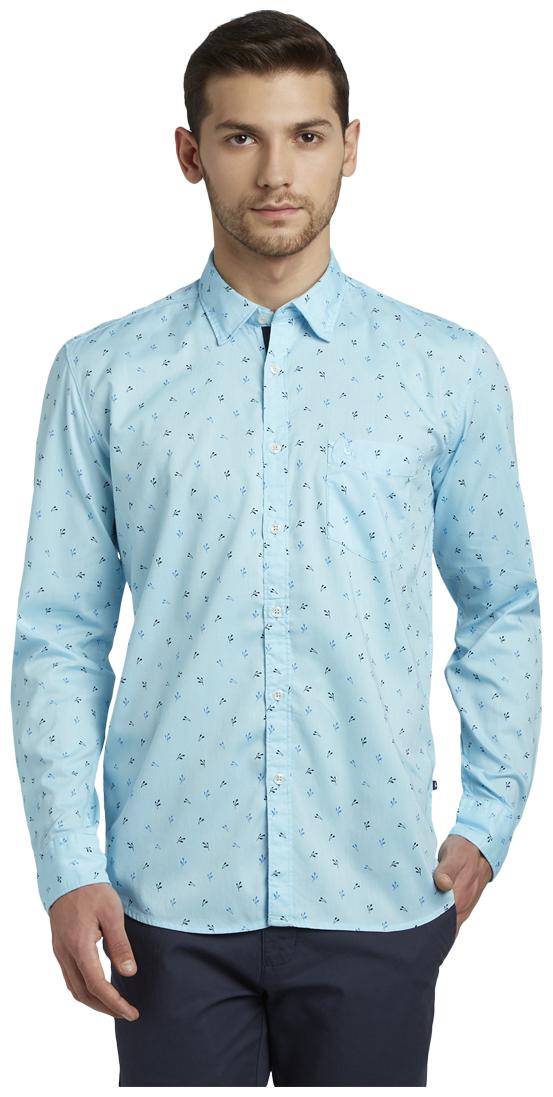 

Parx Men Blue Printed Slim Fit Casual Shirt