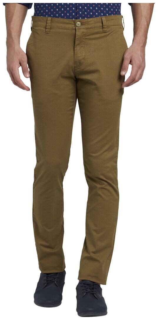 

Parx Men Brown Printed Slim fit Regular trousers