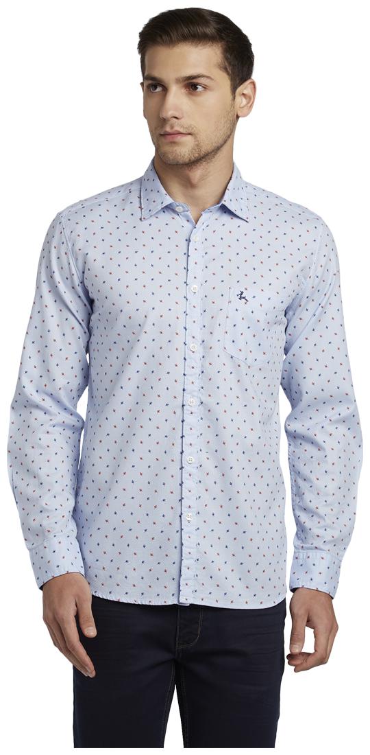 

Parx Men Blue Printed Slim Fit Casual Shirt