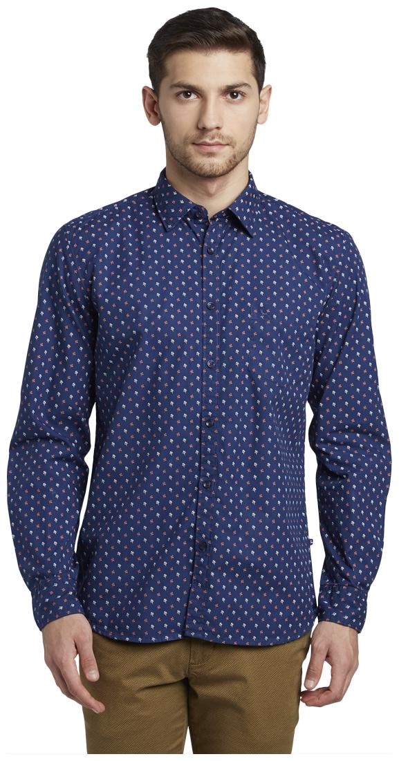 

Parx Men Blue Polka Dots Slim Fit Casual Shirt