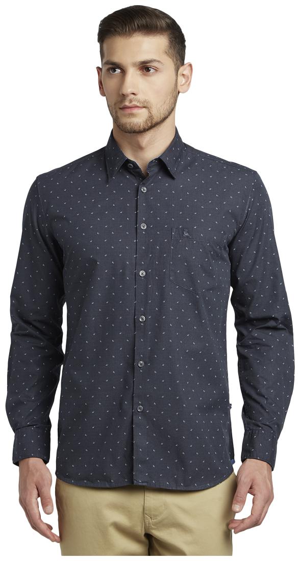 

Parx Men Black Printed Slim Fit Casual Shirt