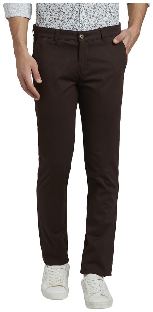 

Parx Men Brown Printed Slim fit Regular trousers