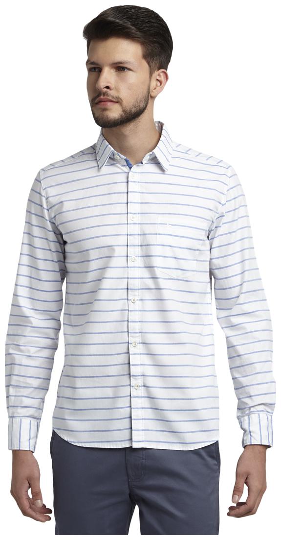 

Parx Men Blue Printed Regular Fit Casual Shirt