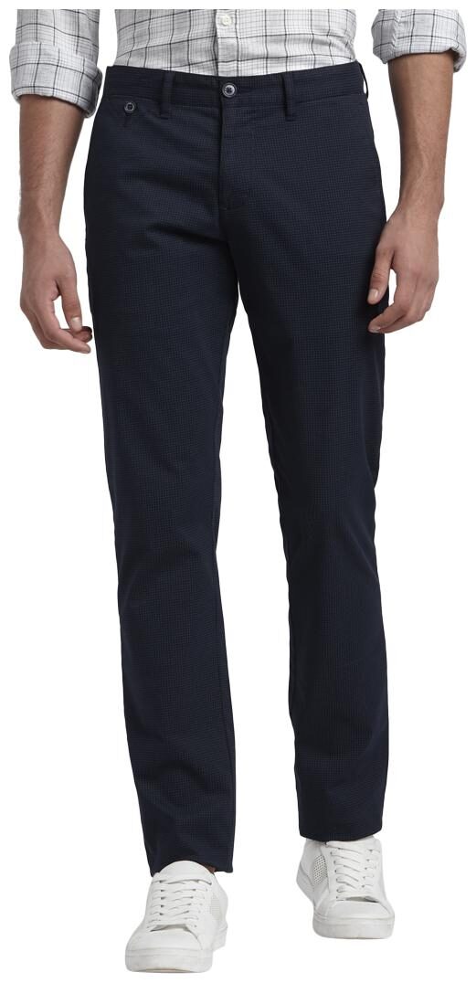 

Parx Men Blue Printed Tapered fit Regular trousers