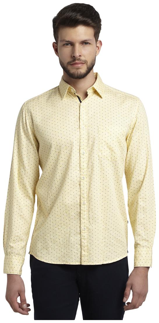 

Parx Men Yellow Printed Slim Fit Casual Shirt