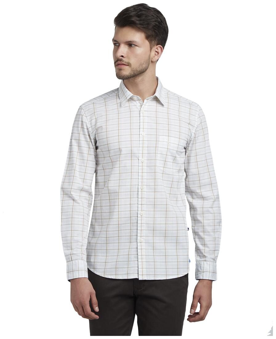 

Parx Men Brown Printed Slim Fit Casual Shirt