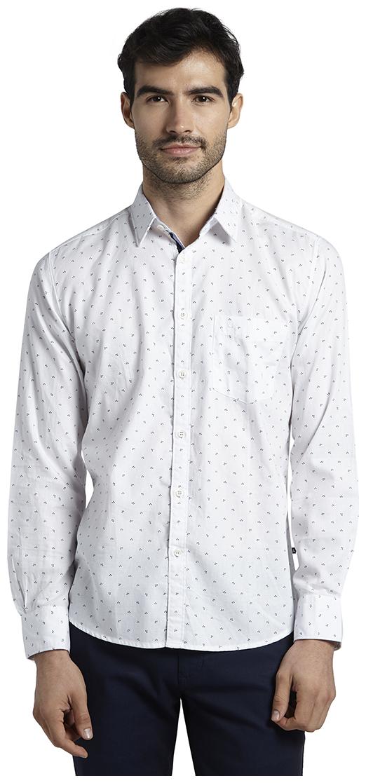 

Parx Men White Printed Slim Fit Casual Shirt