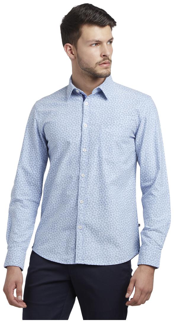 

Parx Men Blue Printed Slim Fit Casual Shirt