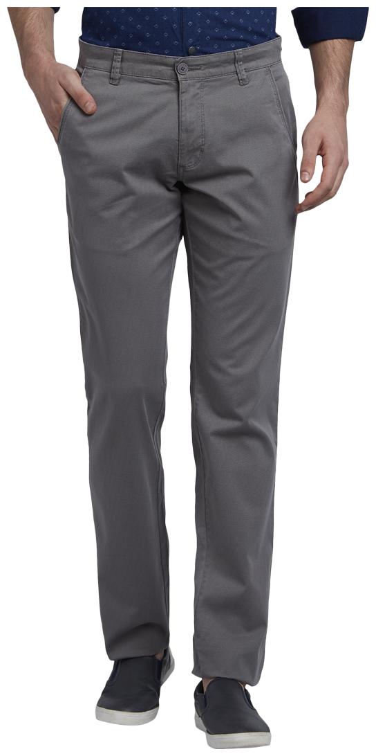 

Parx Men Grey Printed Slim fit Regular trousers