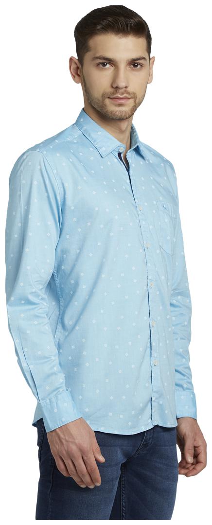 

Parx Men Blue Printed Slim Fit Casual Shirt