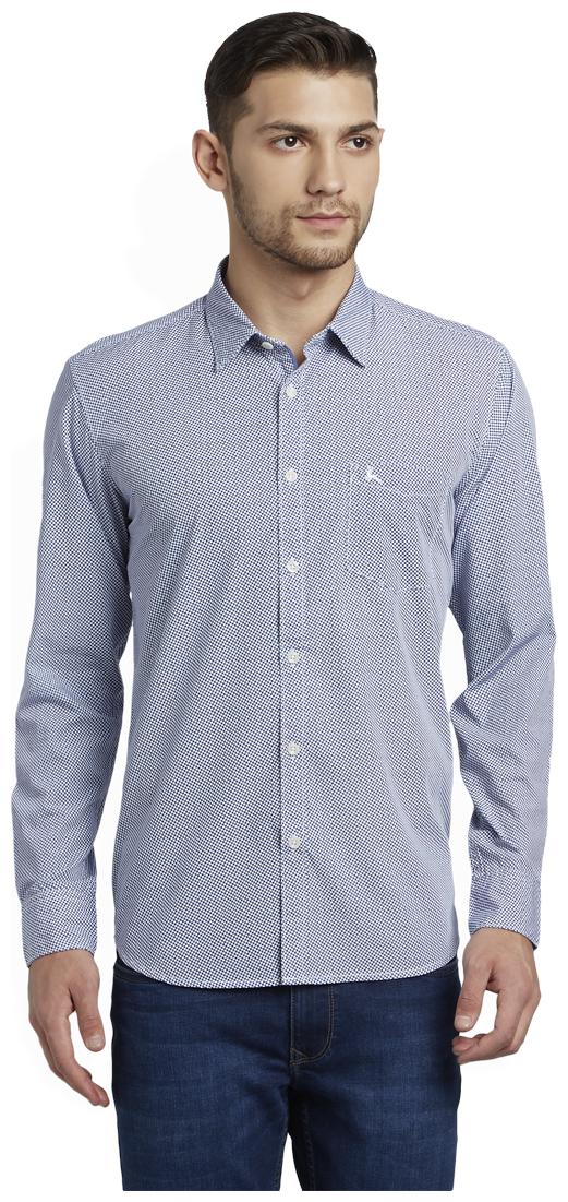 

Parx Men White Printed Slim Fit Casual Shirt