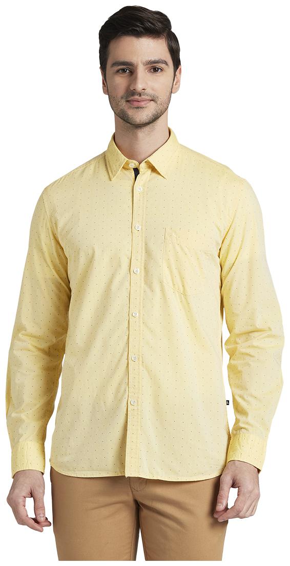 

Parx Men Yellow Printed Slim Fit Casual Shirt
