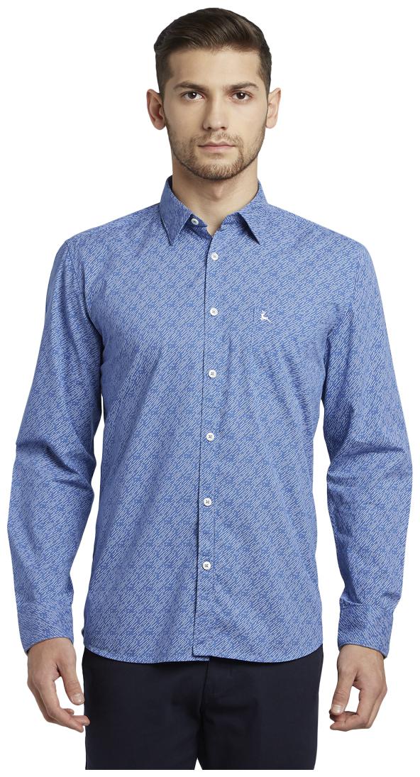 

Parx Men Blue Printed Slim Fit Casual Shirt
