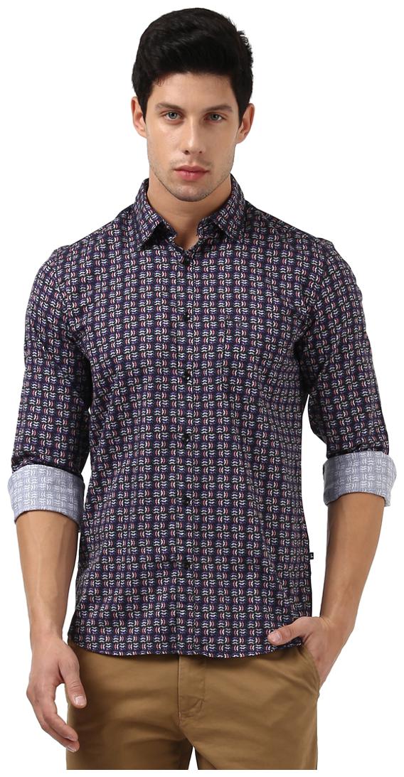 

Parx Men Purple Printed Slim Fit Casual Shirt