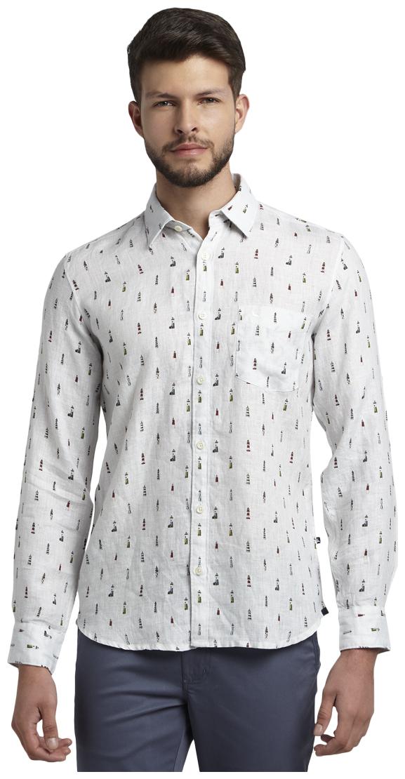

Parx Men White Printed Slim Fit Casual Shirt