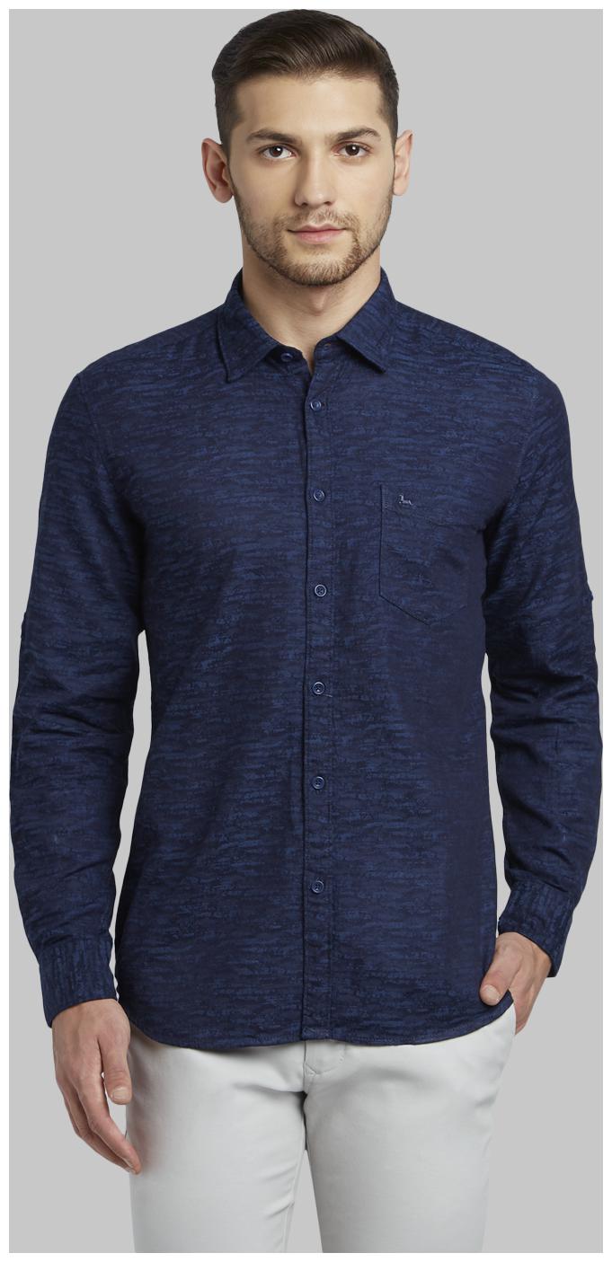 

Parx Men Blue Printed Slim Fit Casual Shirt