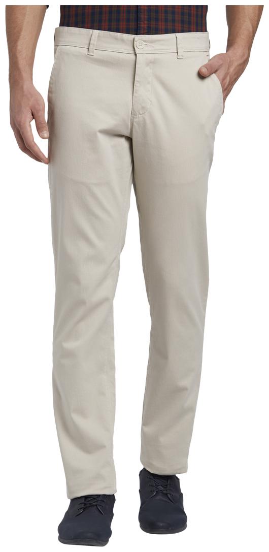 

Parx Men Beige Printed Tapered fit Regular trousers
