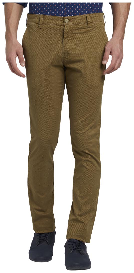

Parx Men Brown Printed Slim fit Regular trousers
