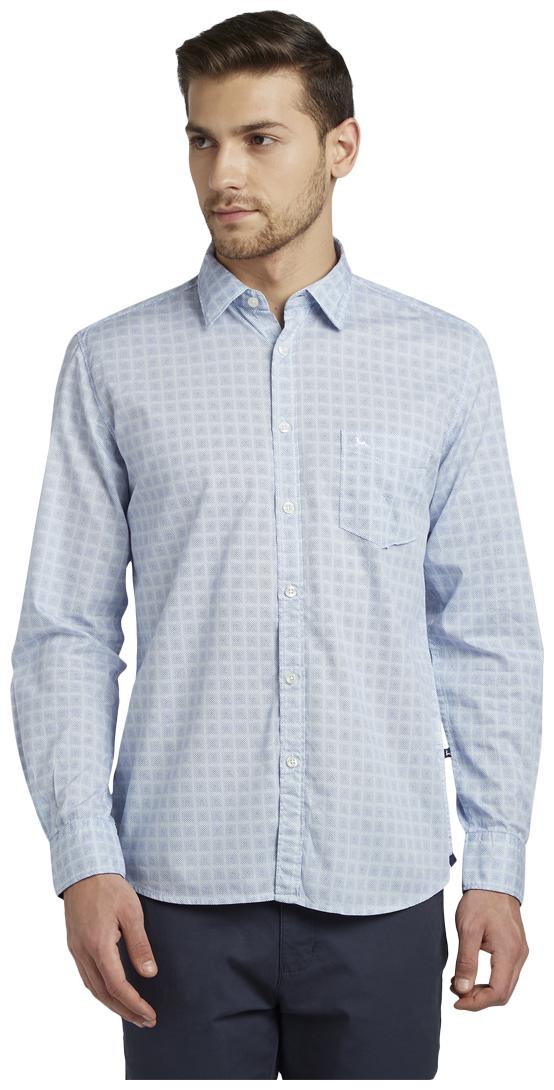 

Parx Men Blue Printed Slim Fit Casual Shirt