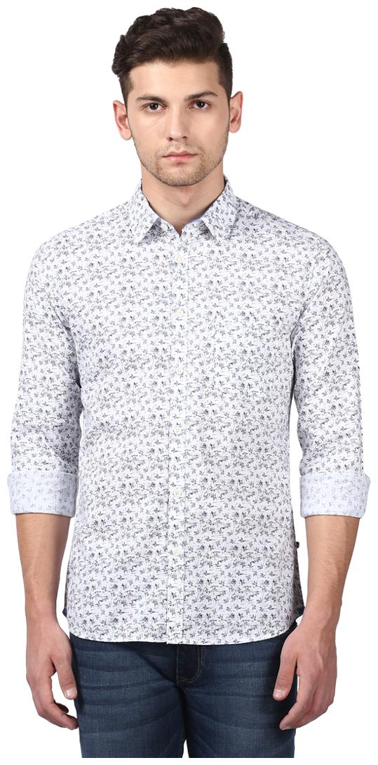 

Parx Men White Printed Slim Fit Casual Shirt