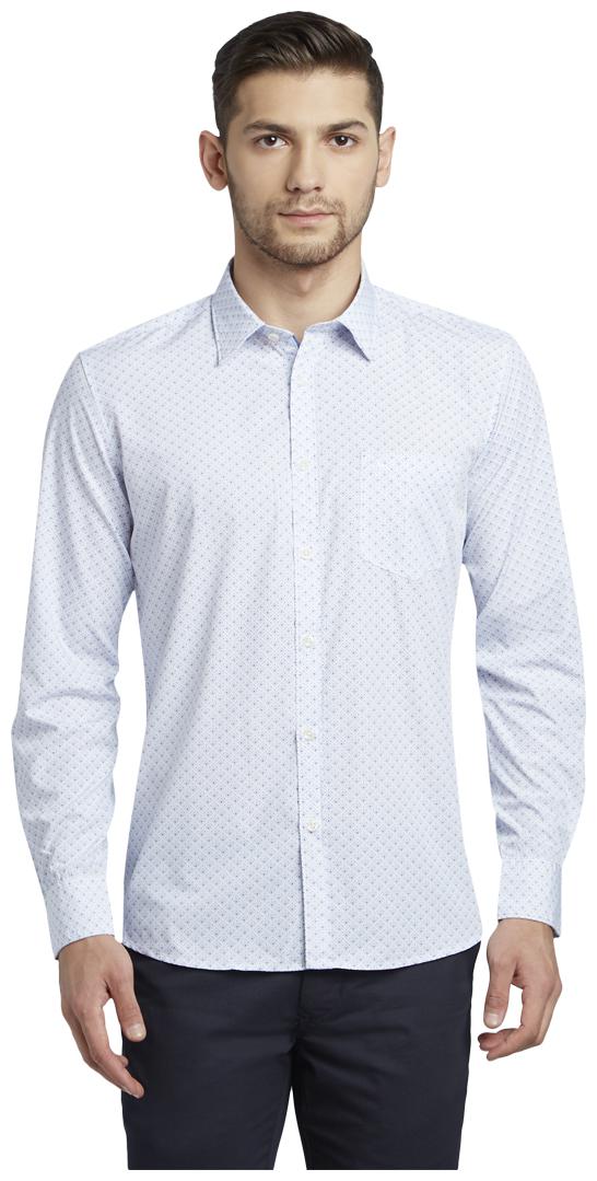 

Parx Men Blue Printed Slim Fit Casual Shirt