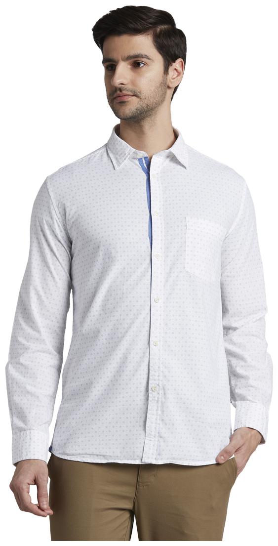 

Parx Men White Printed Slim Fit Casual Shirt
