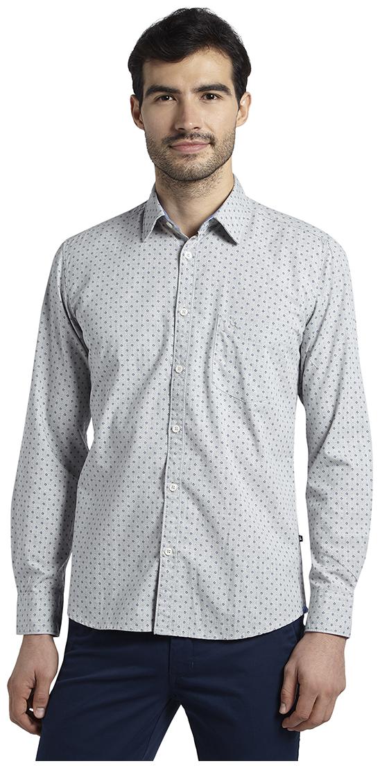 

Parx Men Blue Printed Slim Fit Casual Shirt