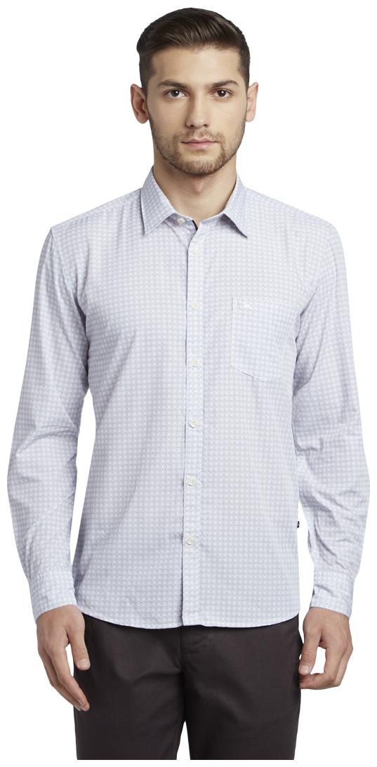 

Parx Men White Printed Slim Fit Casual Shirt