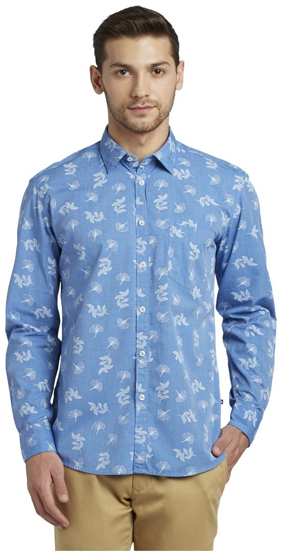 

Parx Men Blue Floral Slim Fit Casual Shirt