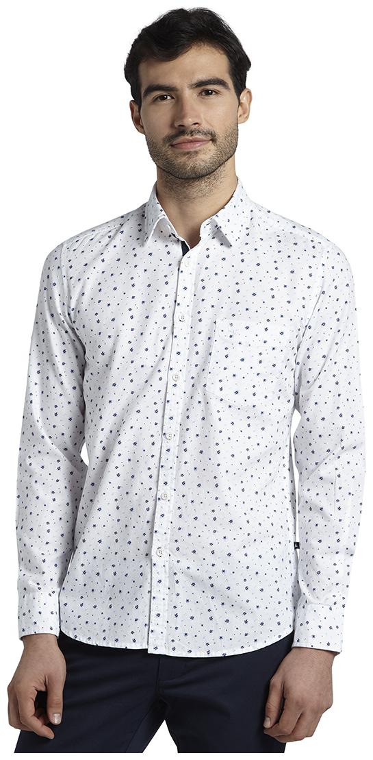 

Parx Men Blue Printed Slim Fit Casual Shirt