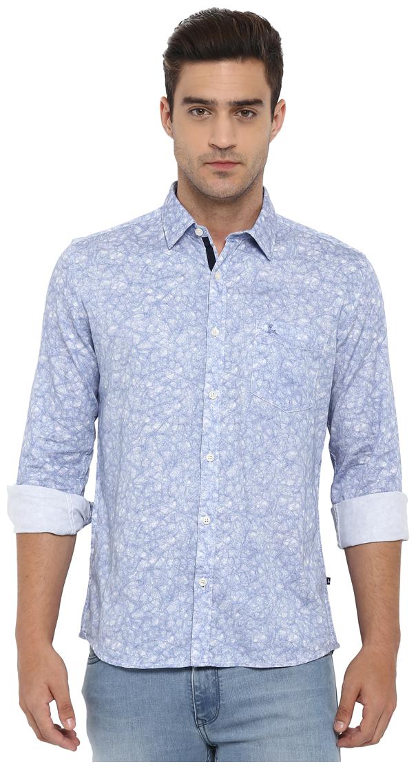 

Parx Men Purple Printed Slim Fit Casual Shirt