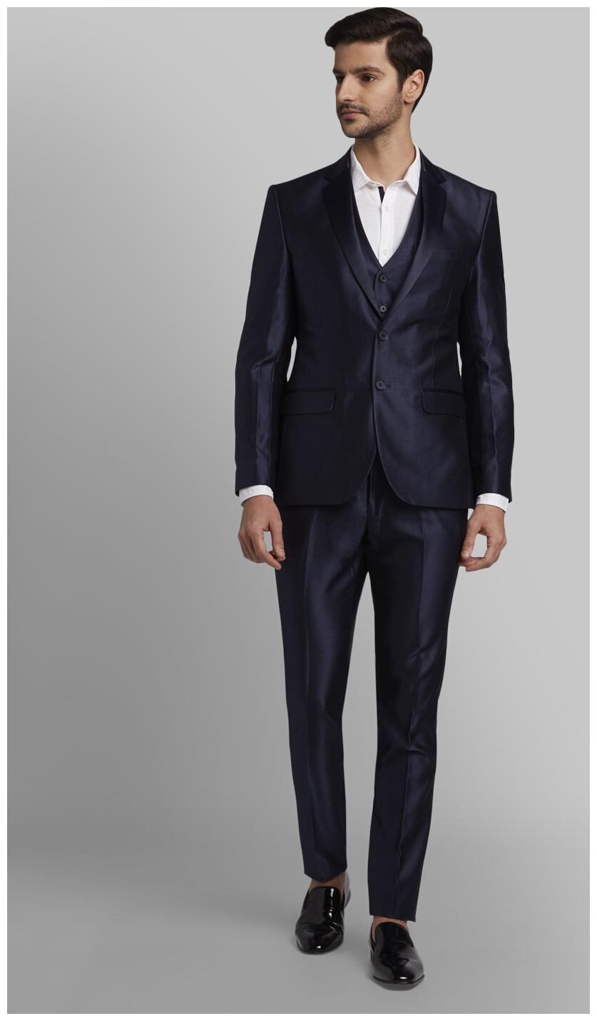 

Parx Rayon Solid Men Single Breasted Suit - Blue