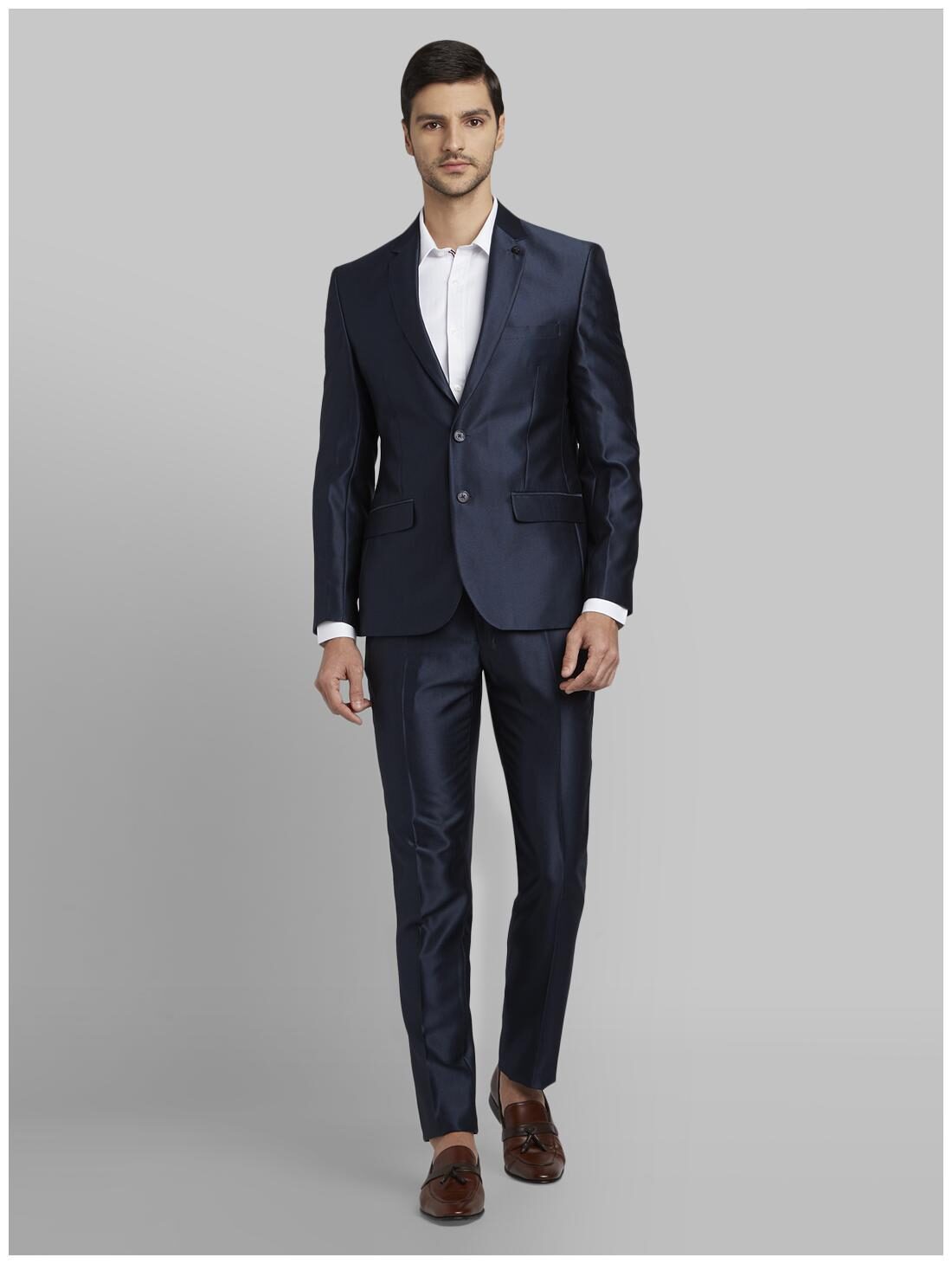 

Parx Rayon Solid Men Single Breasted Suit - Blue